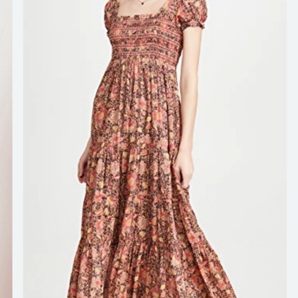 New FREE PEOPLE floral Getaway tiered maxi dress SZ SMALL - Picture 9 of 10